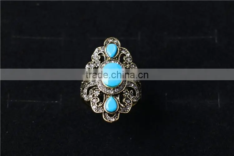 Classical women vintage rhinestone jewelry ring