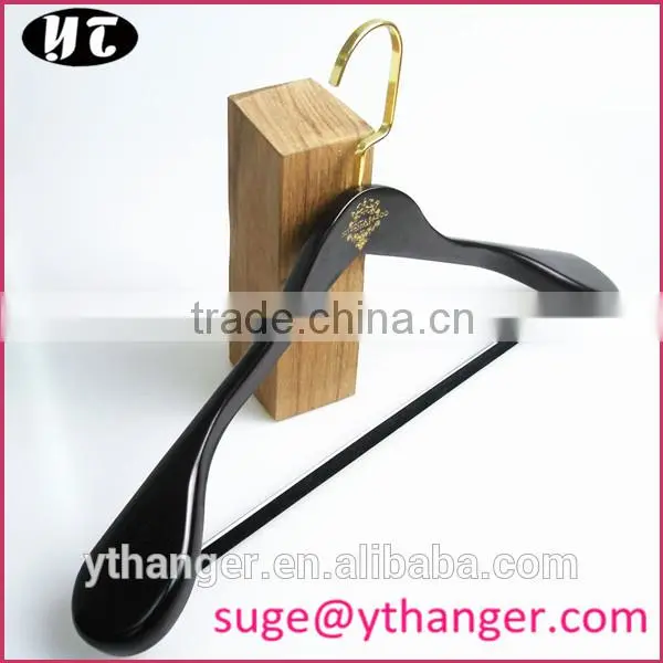 WL152 hotel hanger black wooden hanger for men suits