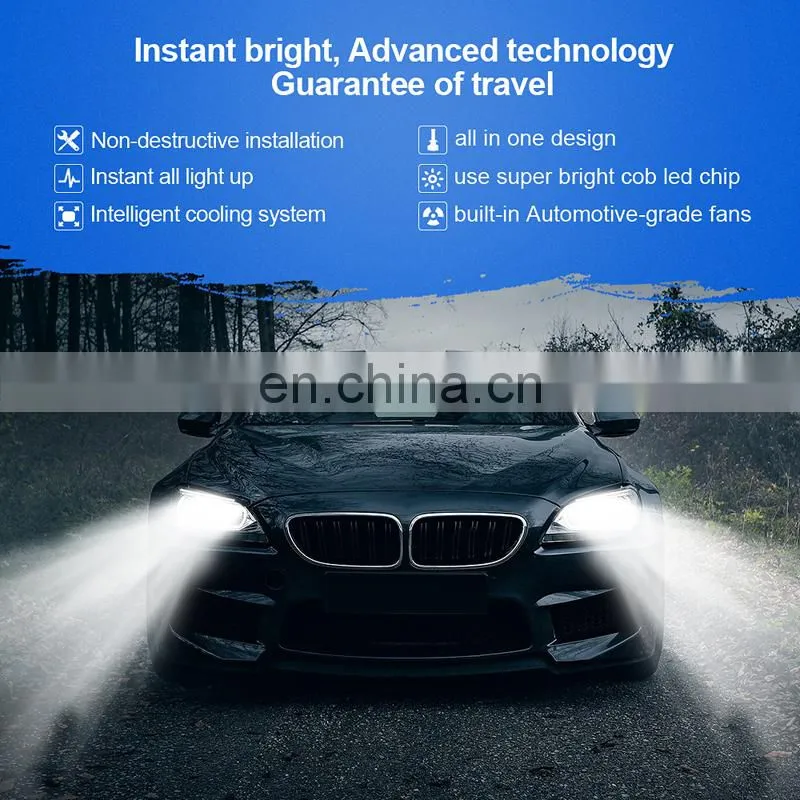 9006 High Power 80W LED Headlight Bublbs All-in-One Conversion Kit 8000 Lumen Headlamp For Upgrade Cars