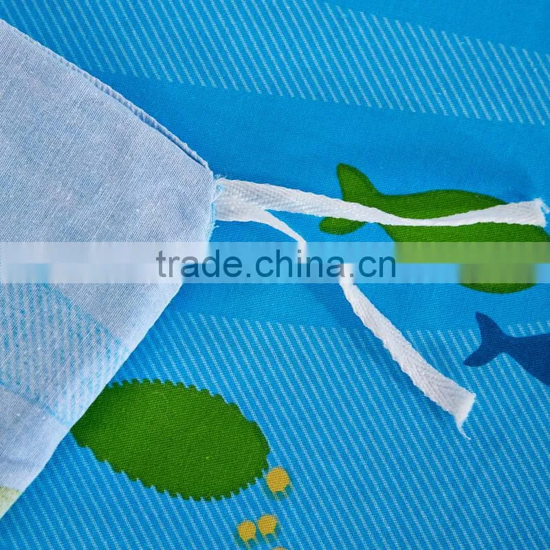 Bright-coloured cartoon printing100%cotton sea world print twill fabric bedding set /bed sheet/duvet cover/pillow