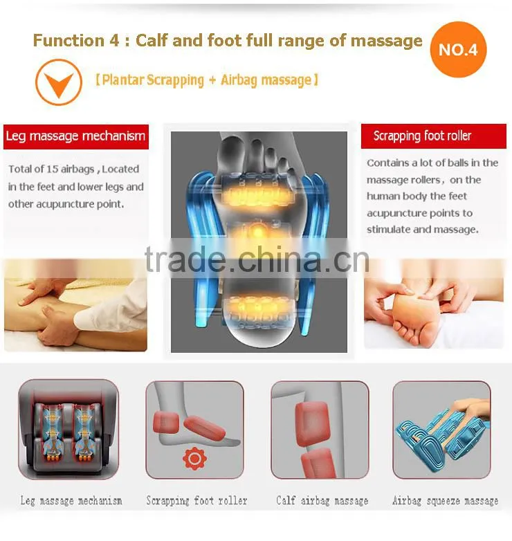 ShiKang 2016 Newest Luxury Best L Shape Full Body Massage Chair/ Foot Shiatsu Massage Chair