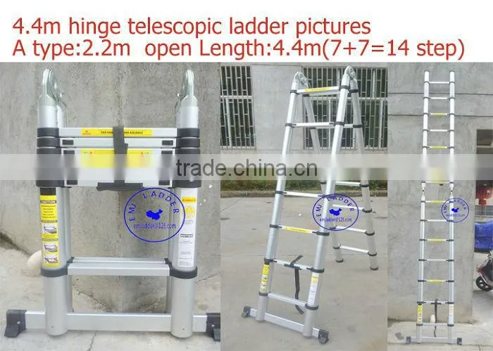 Industrial Aluminum Telescopic Ladder 5.6m=9+9=18 steps With SGS 2012 EN131