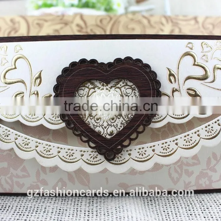 Wooden Laser Cut with Heart High Quality Ideal Products Wedding Cards