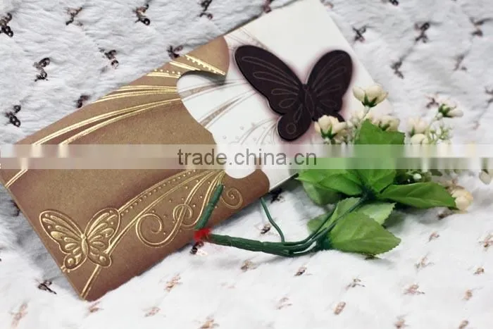2016 Newest Hot Sales Arabian Make Butterfly Wedding Invitations