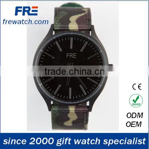 colorful changeable fabric strap quartz watch with metal case