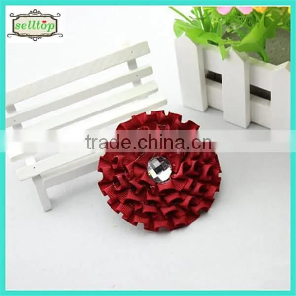 Cheaper hot sale 8cm ribbon flowers for headbands