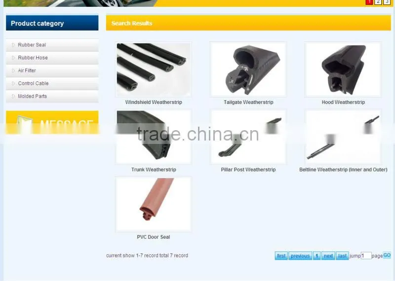 different types of Car Weather Strips/Rubber Seals/Door Seals/Trim Seals
