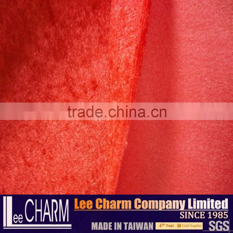 Piece Dye Polyester Cream Velvet Fabric