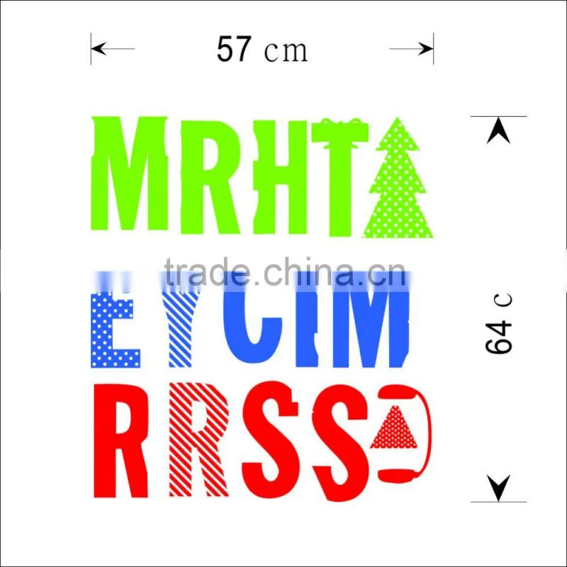 ALFOREVER Mix color design vinyl Merry Christmas design sticker