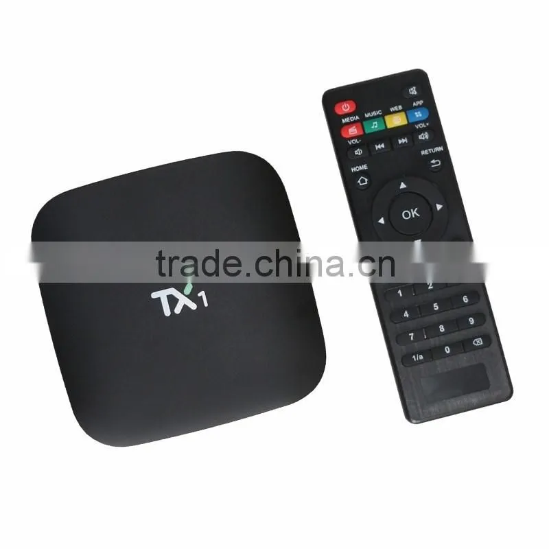 2016 Cheap TX1 Smart Android TV Box Amlogic S805 Quad Core Android 4.4 1G+8G H.265 WIFI Media Player