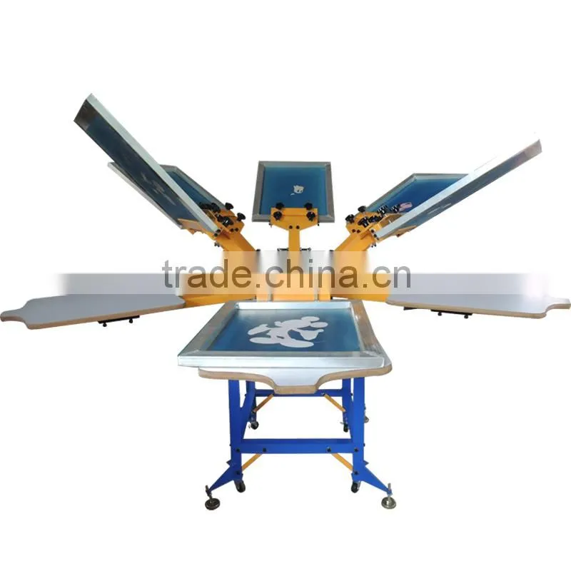 Table T shirt carousel Screen Printing Machine with Flash Dryer