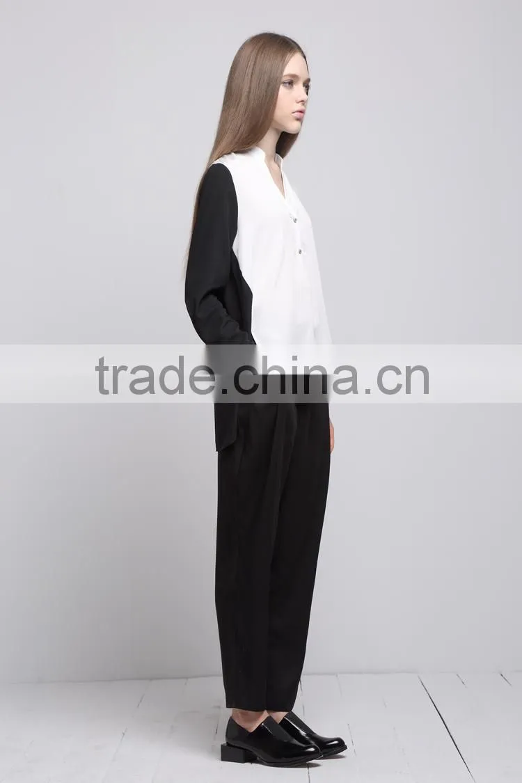 Black and white woman winter blouse