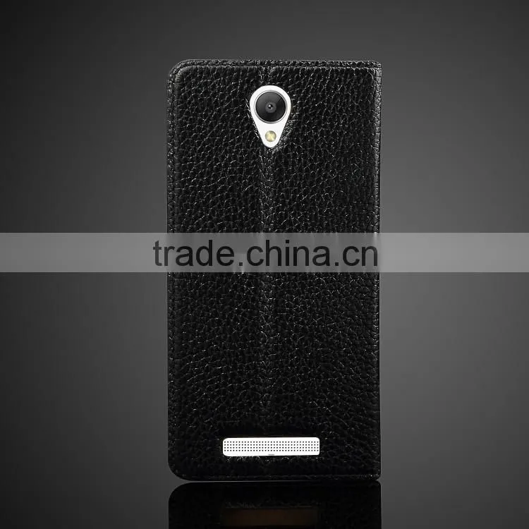 Simple Series Genuine Leather case Flid Cover Case For Xiaomi Red Mi Note 2 Flid CASE with six colors MT-4375