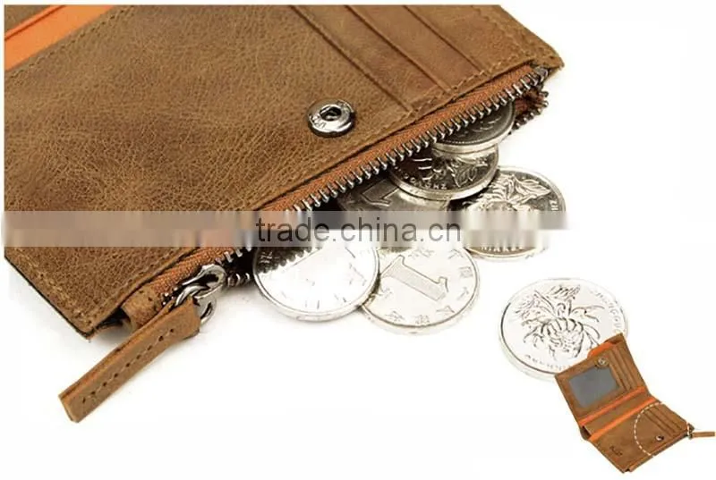 High quality customized logo travel rfid blocking wallet leather with button