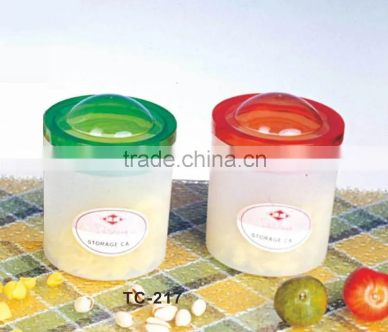 PP+PS 10*10*12.6 Hot sale sealed jar/small plastic candy jar/portable sealing tank