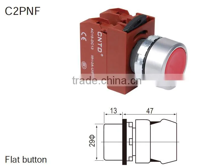 CNTD Various Color 16MM 22MM 30MM Optional Industrial Power Push Switch (C2PNF)