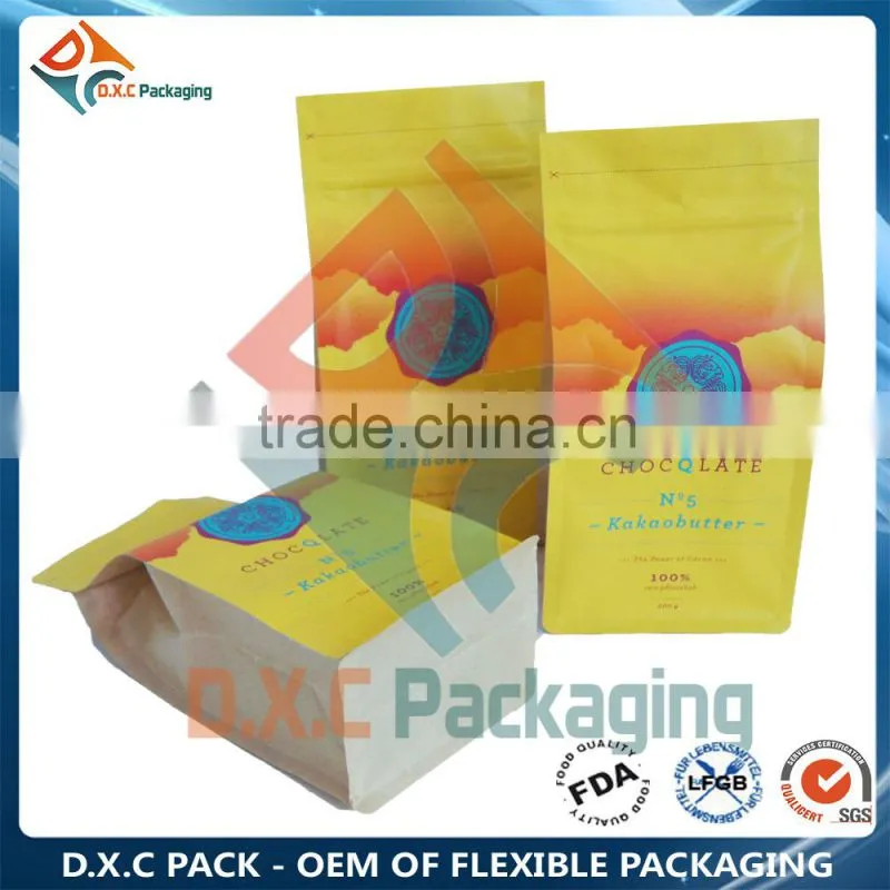 Food Packaging Paper Bag Pouch With Grip Top