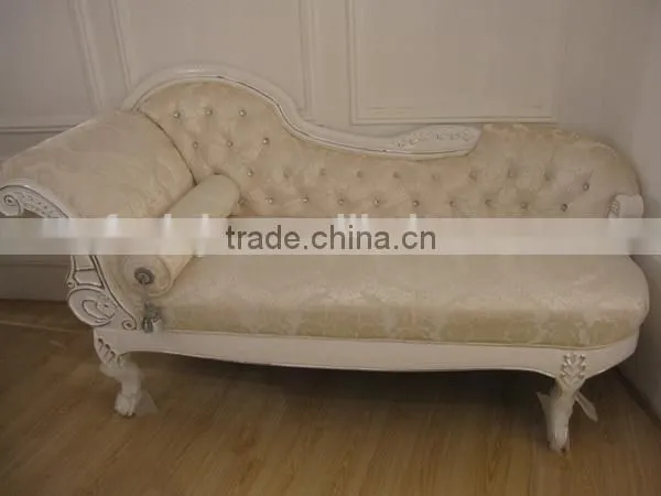 living room furnitures usa style fabric sofas / White noblest fabric french chaise lounge A01