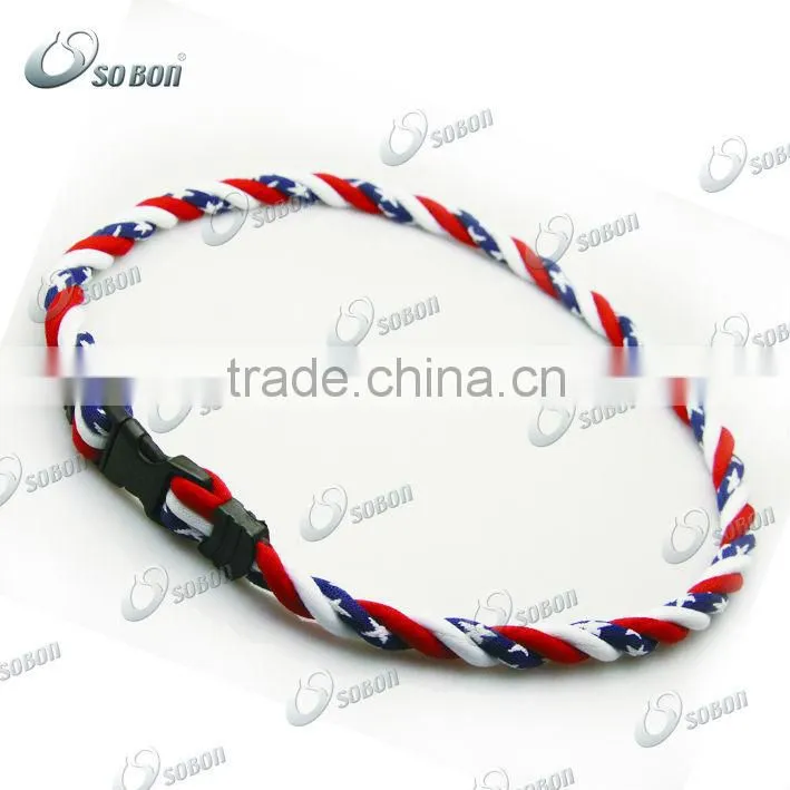 cheap braided fiber rope titanium sports necklace