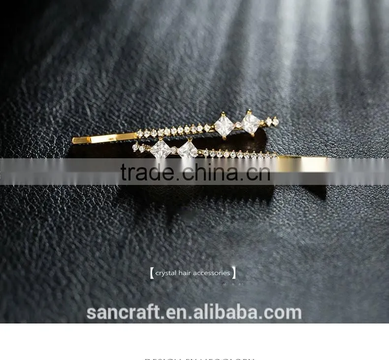 18k gold plated ladies fancy metal hair clips