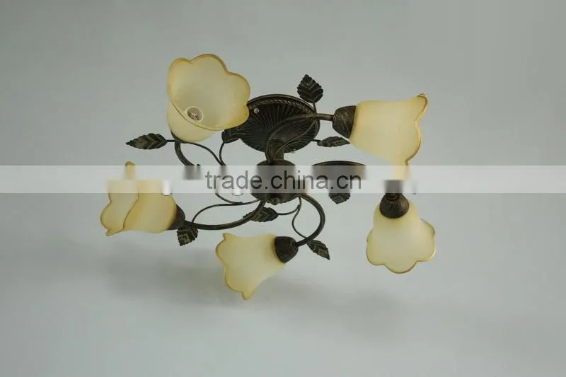 Beige and yellowish Flower 3 lampholders Chandelier pendant