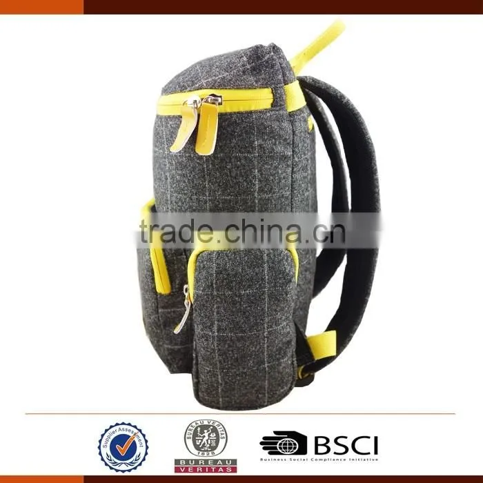 Customized Low MOQ Plaid Leisure Backpack For Student