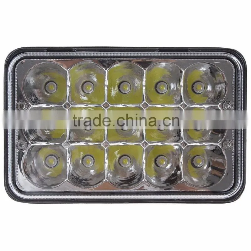 Rectangular 4x6 Inch LED Sealed Beam Headlight Bulb Replace HID Projector lens Fit For Trucks Peterbilt Kenworth FREIGHTLINER