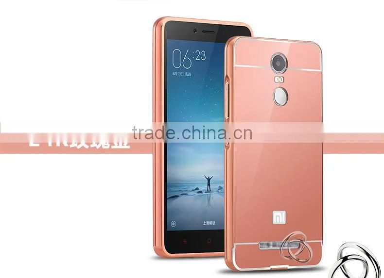 Luxury Mirror Cover Metal Aluminum Bumper Phone Case For Xiaomi For Redmi Note 3