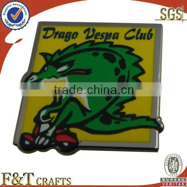Red background axe metal imitation enamel badge