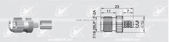 RPTNC female body with male pin for 3D-FB LMR200 cable