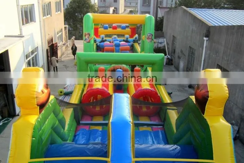 Bear Theme Amusement Park Obstacle course with Swing