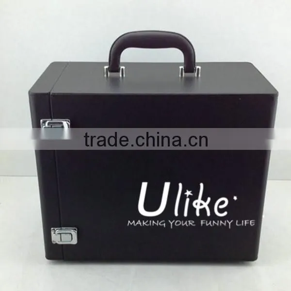 2014 popular Hot Popular Leather Wine Display Package With Handle for six bottles with wine accessories wine packaging machi