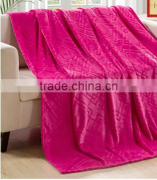 Embossing coral fleece blanket