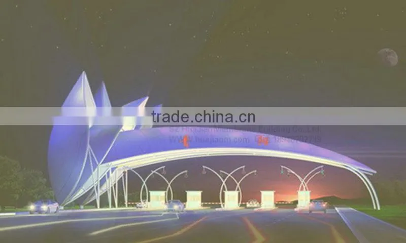 New design ETFE economical toll stations membrane structure with self-cleaning