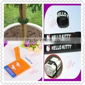 hot sale magic tape cable tie colorful hook and loop battery ties with logo print