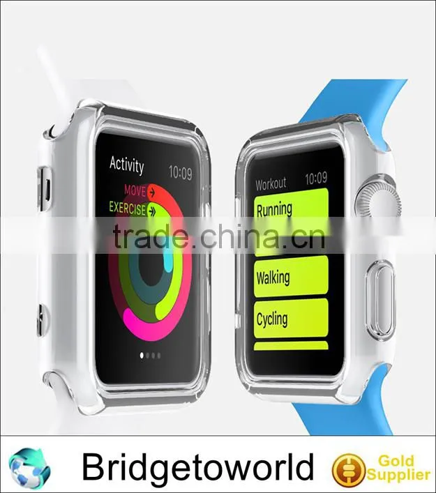 Soft Ultra Thin Transparent Protective TPU Gel Clear Cover Case for Apple Watch 38mm 42mm