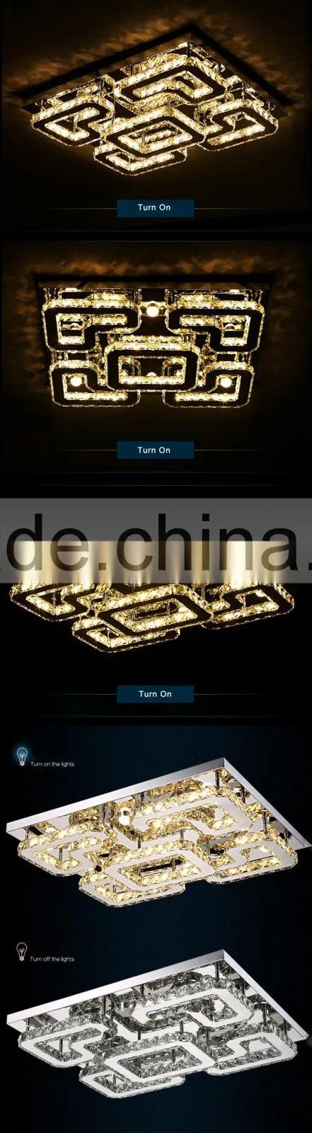 Rectangle 5730 Modern Ceiling Lamp K9 Crystal Home Ceiling Lamp