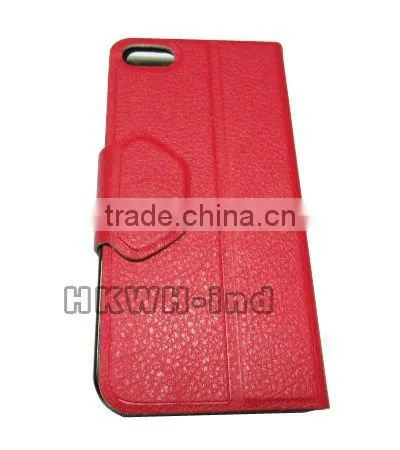 Visible Window Flip PU Leather Case for iphone 5S/5C