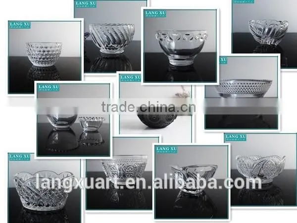 LX-W021 handmade pressed crystal glass nut bowl