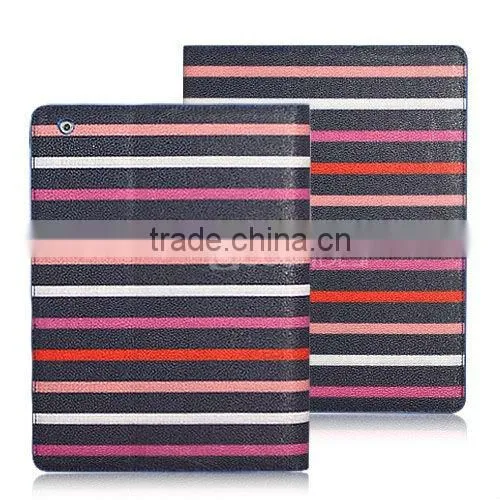 luxury folio stand style leather case for Apple ipad 4 16gb