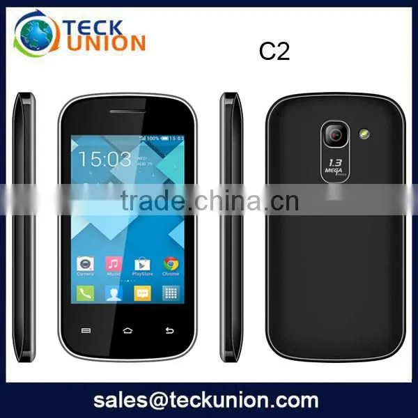 C2 3.5inch dual sim small size full touch screen phone chip price cellular