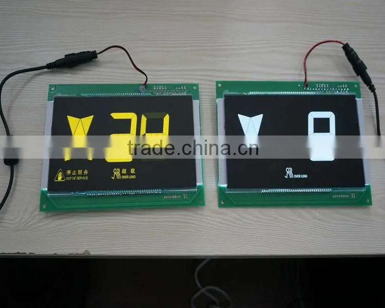 Glass surface shanghai manufacturer white with black background 8.8 inch monochrome lcd display/elevator display/SN-EHLC-088