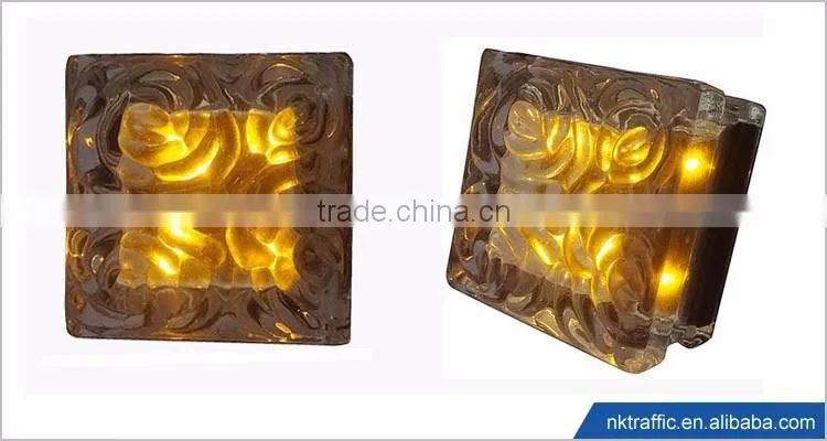 Solar Powered Garden Crystal Glass Frosted Solar Led Solar Brick