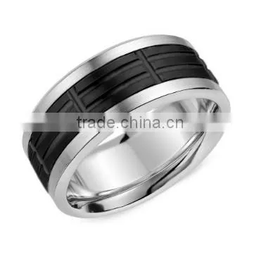 COOLMAN wholesale hand fashion jewelry 8mm rose gold gay ring tungsten carbide Men's wedding Ring CMR-036-5