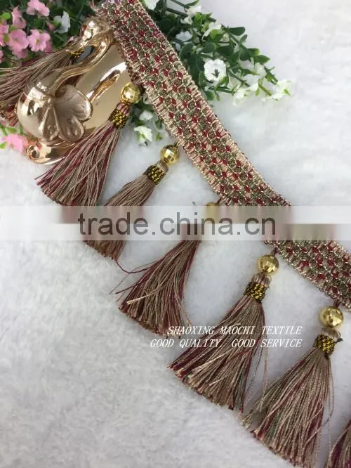 wholesale tassel fringes with two different colors for Home Textile Accessory