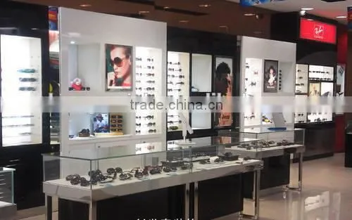 modern optical showcase, wall mounted eyewear display