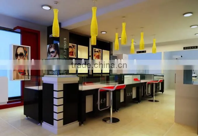 modern optical showcase, wall mounted eyewear display