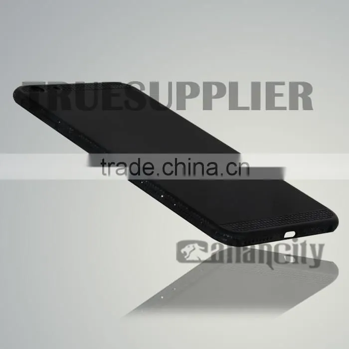 Luxury hotsell matte black housing for iphone with crystal