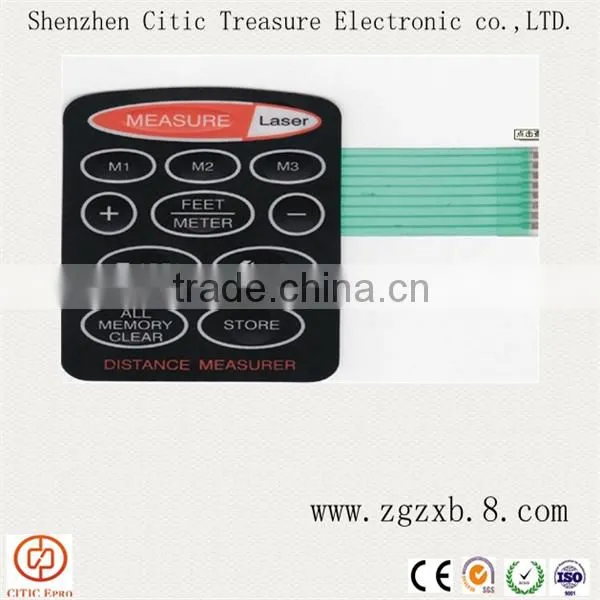 Waterprooof membrane switch control panel,metal dome push button switch