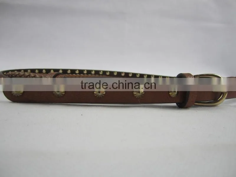 good quality braid style with PU leather and stud metal studded belt